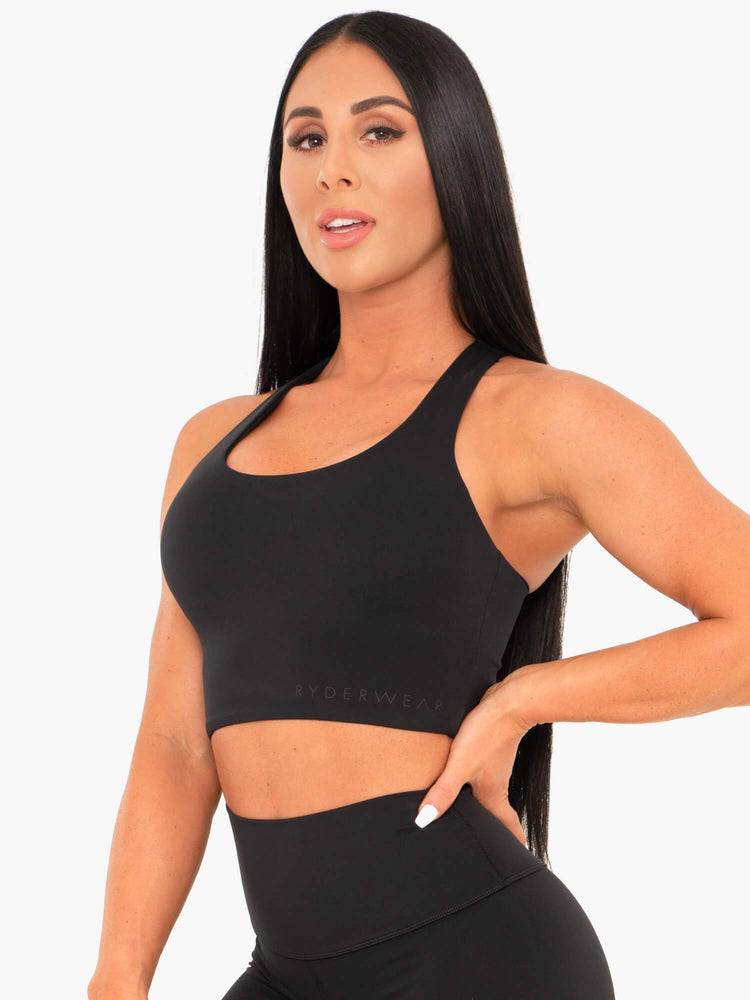 Women's Ryderwear Women Sports Bra NKD Sports Bra Black | NZ2568KI