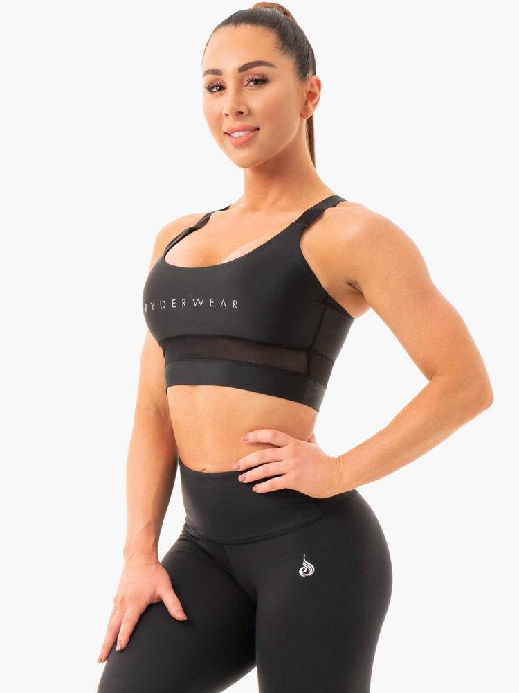 Women's Ryderwear Women Sports Bra Palm Convertible Sports Bra Black | NZ2508MA