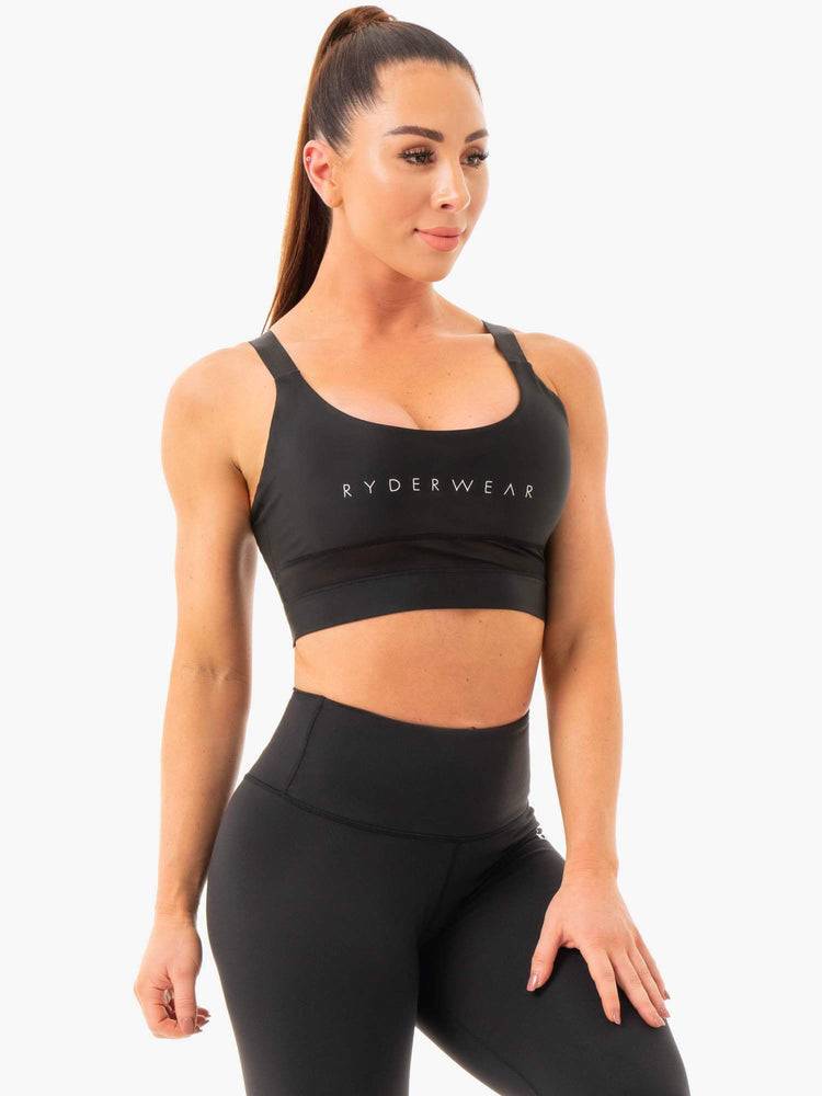 Women's Ryderwear Women Sports Bra Palm Convertible Sports Bra Black | NZ2508MA