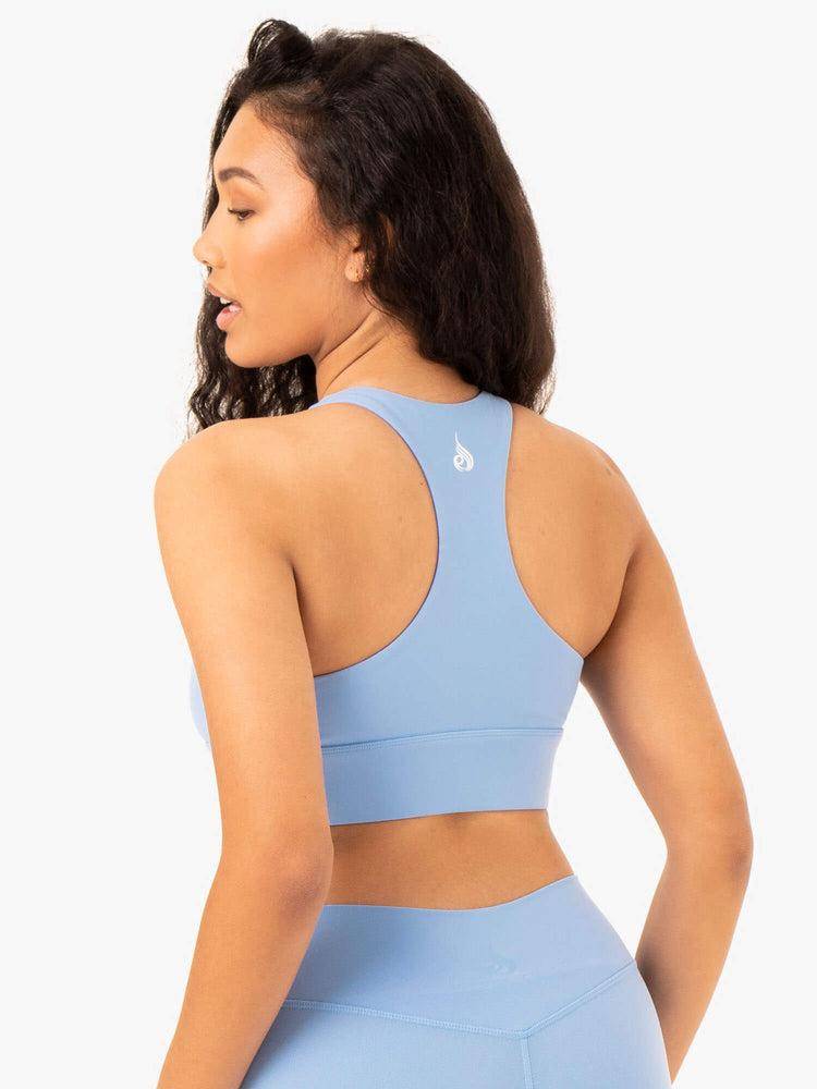 Women's Ryderwear Women Sports Bra Replay Cut Out Sports Bra Sky Blue | NZ2312FM