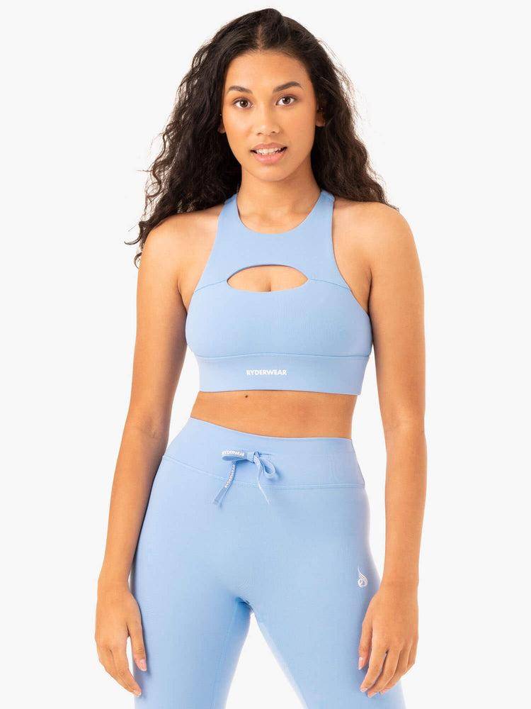 Women\'s Ryderwear Women Sports Bra Replay Cut Out Sports Bra Sky Blue | NZ2312FM