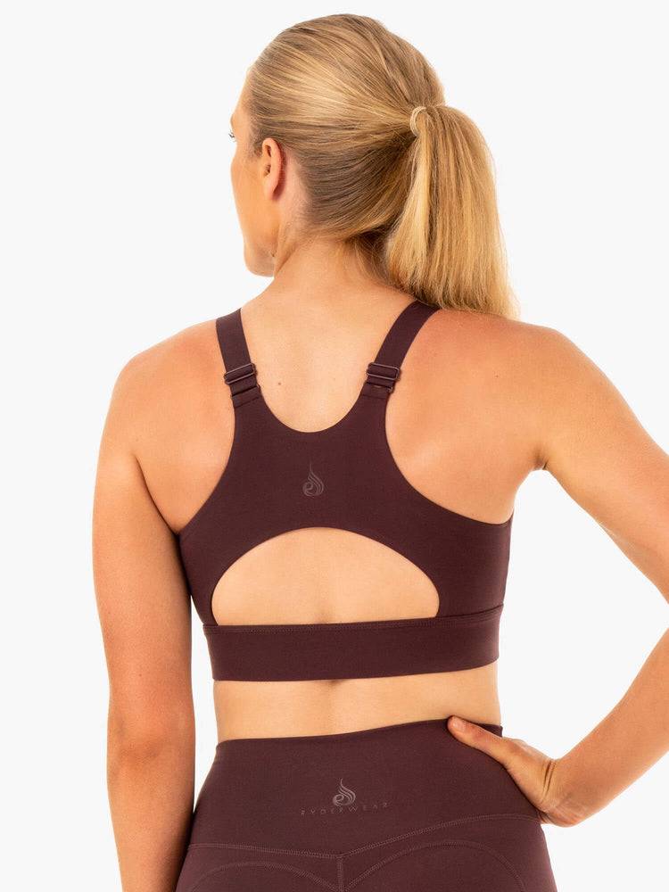 Women's Ryderwear Women Sports Bra Reset High Impact Sports Bra Chocolate | NZ2338FM