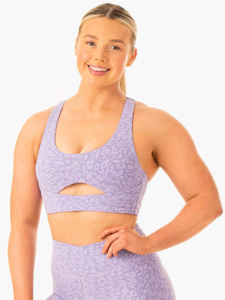 Women's Ryderwear Women Sports Bra Rotation Sports Bra Iris Leopard | NZ2316PQ