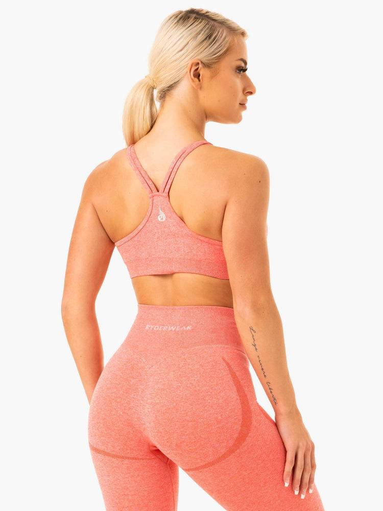 Women's Ryderwear Women Sports Bra Sculpt Seamless Sports Bra Peach Marl | NZ2331XF