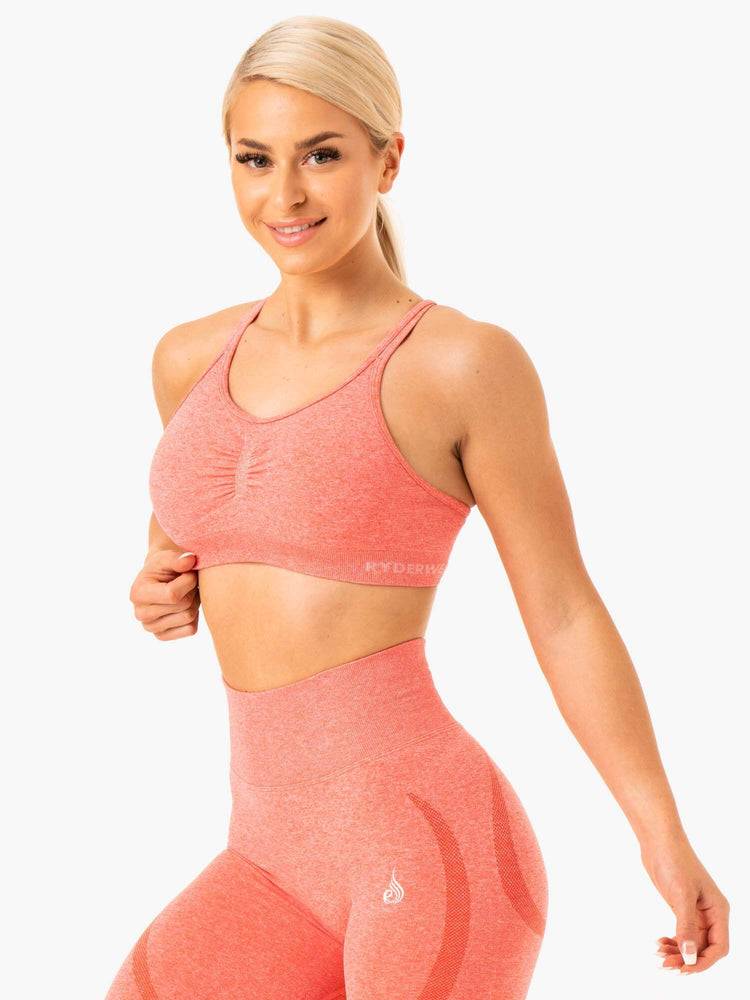 Women's Ryderwear Women Sports Bra Sculpt Seamless Sports Bra Peach Marl | NZ2331XF