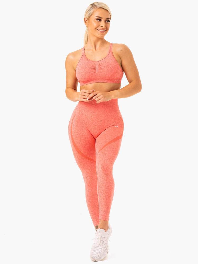 Women's Ryderwear Women Sports Bra Sculpt Seamless Sports Bra Peach Marl | NZ2331XF