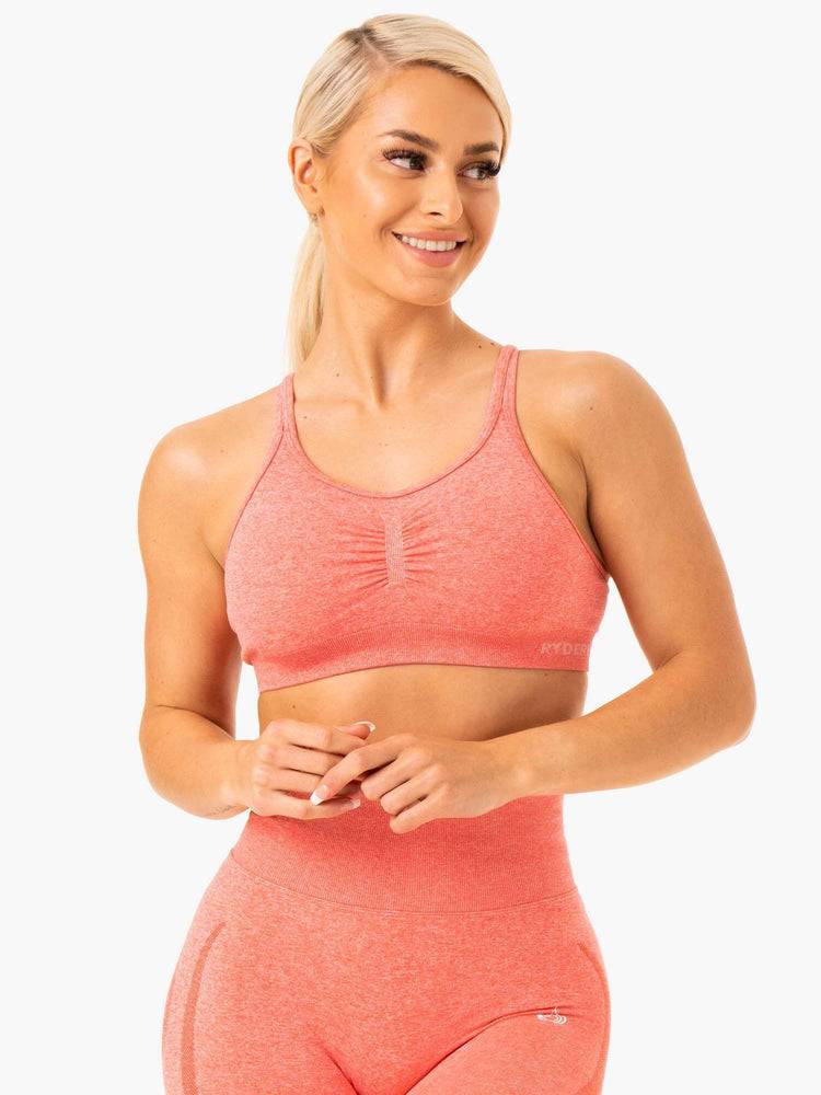 Women\'s Ryderwear Women Sports Bra Sculpt Seamless Sports Bra Peach Marl | NZ2331XF