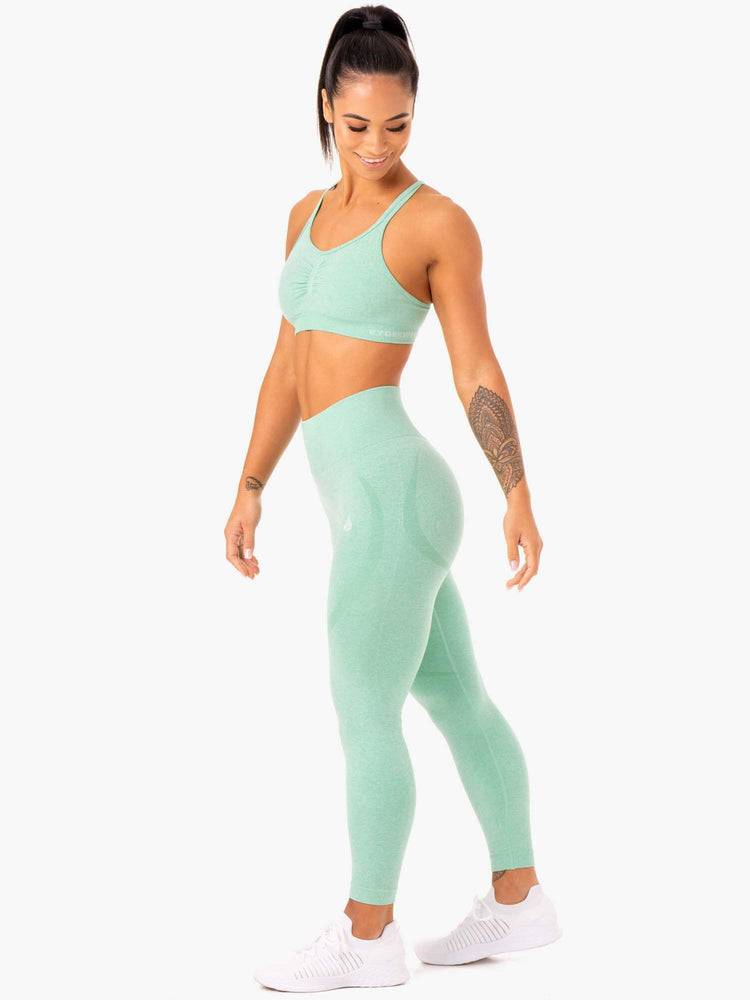 Women's Ryderwear Women Sports Bra Sculpt Seamless Sports Bra Mint Marl | NZ2350WY