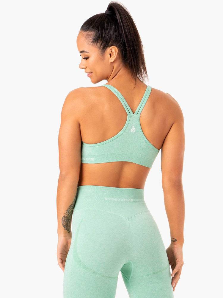 Women's Ryderwear Women Sports Bra Sculpt Seamless Sports Bra Mint Marl | NZ2350WY