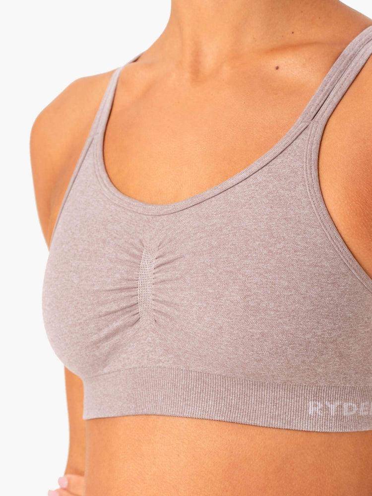 Women's Ryderwear Women Sports Bra Sculpt Seamless Sports Bra Mushroom Marl | NZ2357XF