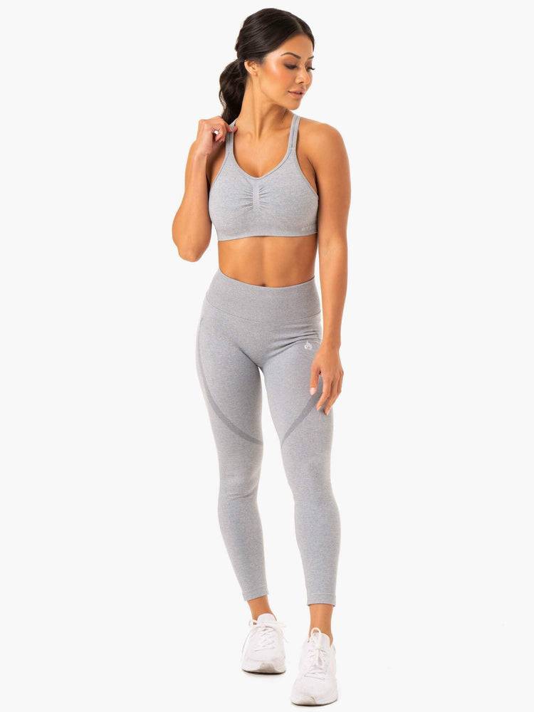 Women's Ryderwear Women Sports Bra Sculpt Seamless Sports Bra Grey Marl | NZ2391DN