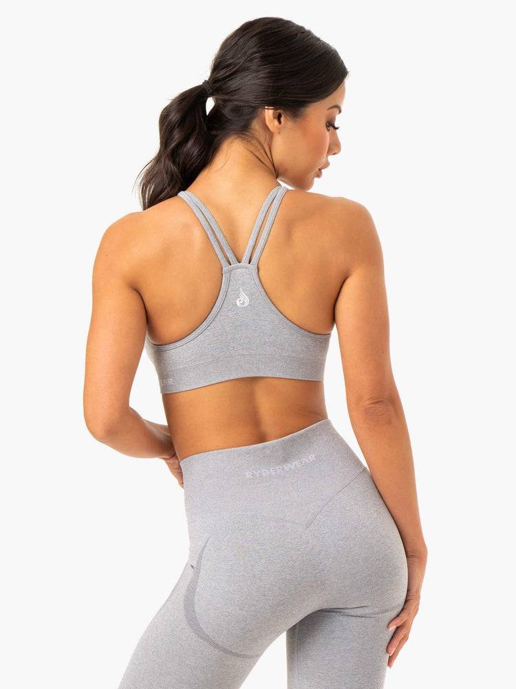 Women's Ryderwear Women Sports Bra Sculpt Seamless Sports Bra Grey Marl | NZ2391DN