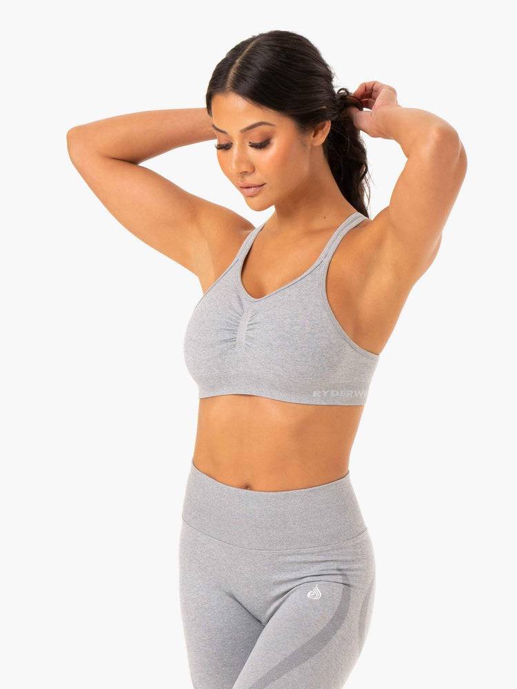 Women\'s Ryderwear Women Sports Bra Sculpt Seamless Sports Bra Grey Marl | NZ2391DN