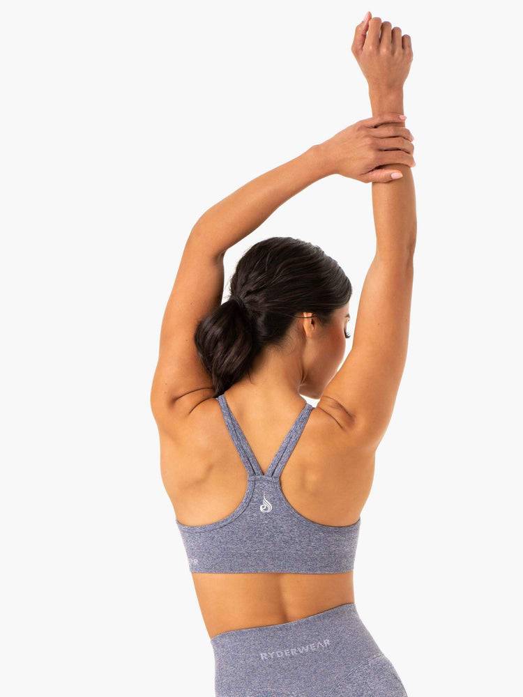 Women's Ryderwear Women Sports Bra Sculpt Seamless Sports Bra Navy Marl | NZ2401EX