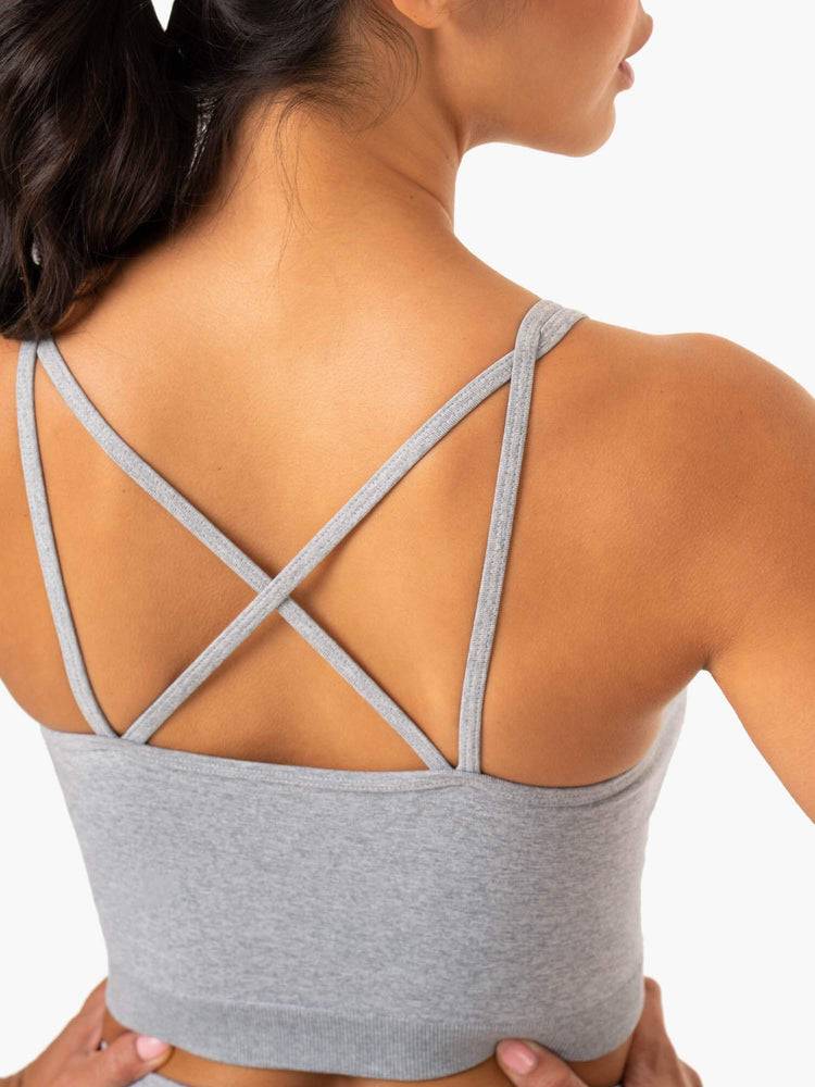 Women's Ryderwear Women Sports Bra Sculpt Seamless Tank Sports Bra Grey Marl | NZ2425TV