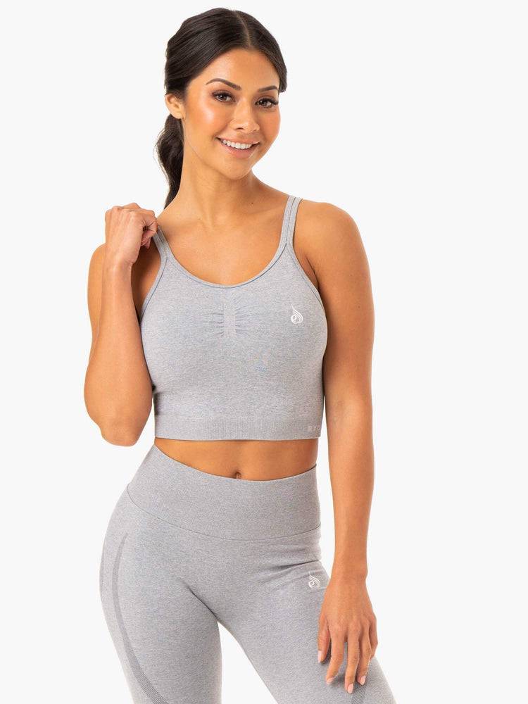 Women\'s Ryderwear Women Sports Bra Sculpt Seamless Tank Sports Bra Grey Marl | NZ2425TV