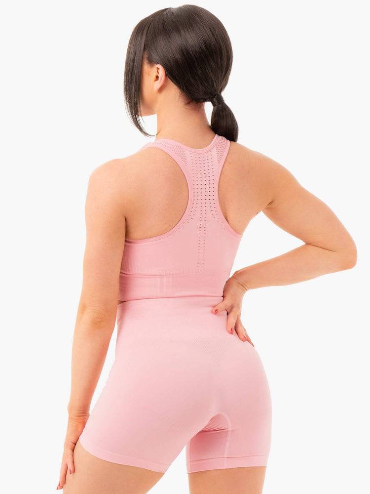 Women's Ryderwear Women Sports Bra Seamless Staples Sports Bra Baby Pink Marl | NZ2527UT