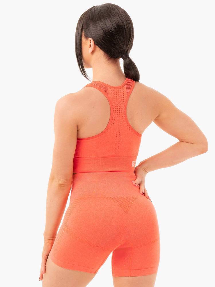 Women's Ryderwear Women Sports Bra Seamless Staples Sports Bra Orange Marl | NZ2530RW