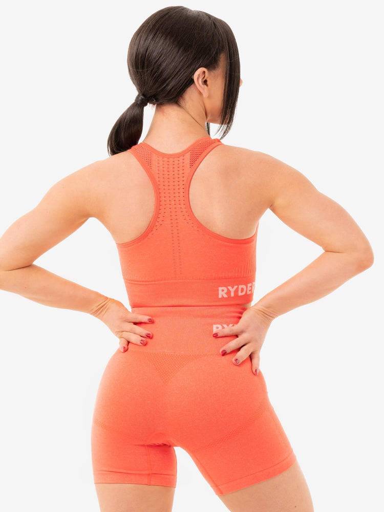 Women's Ryderwear Women Sports Bra Seamless Staples Sports Bra Orange Marl | NZ2530RW