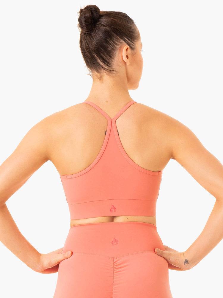 Women's Ryderwear Women Sports Bra Serene Cross Over Sports Bra Rose Pink | NZ2224JJ