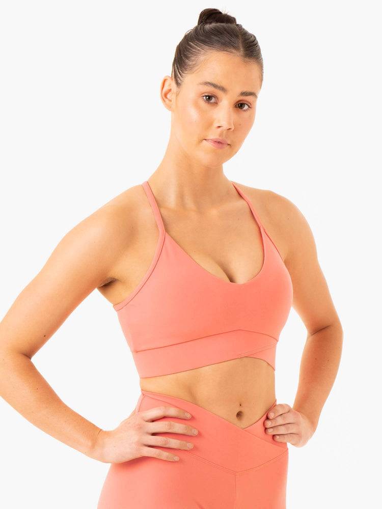 Women's Ryderwear Women Sports Bra Serene Cross Over Sports Bra Rose Pink | NZ2224JJ