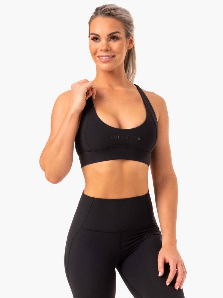 Women's Ryderwear Women Sports Bra Sola Sports Bra Black | NZ2502YU