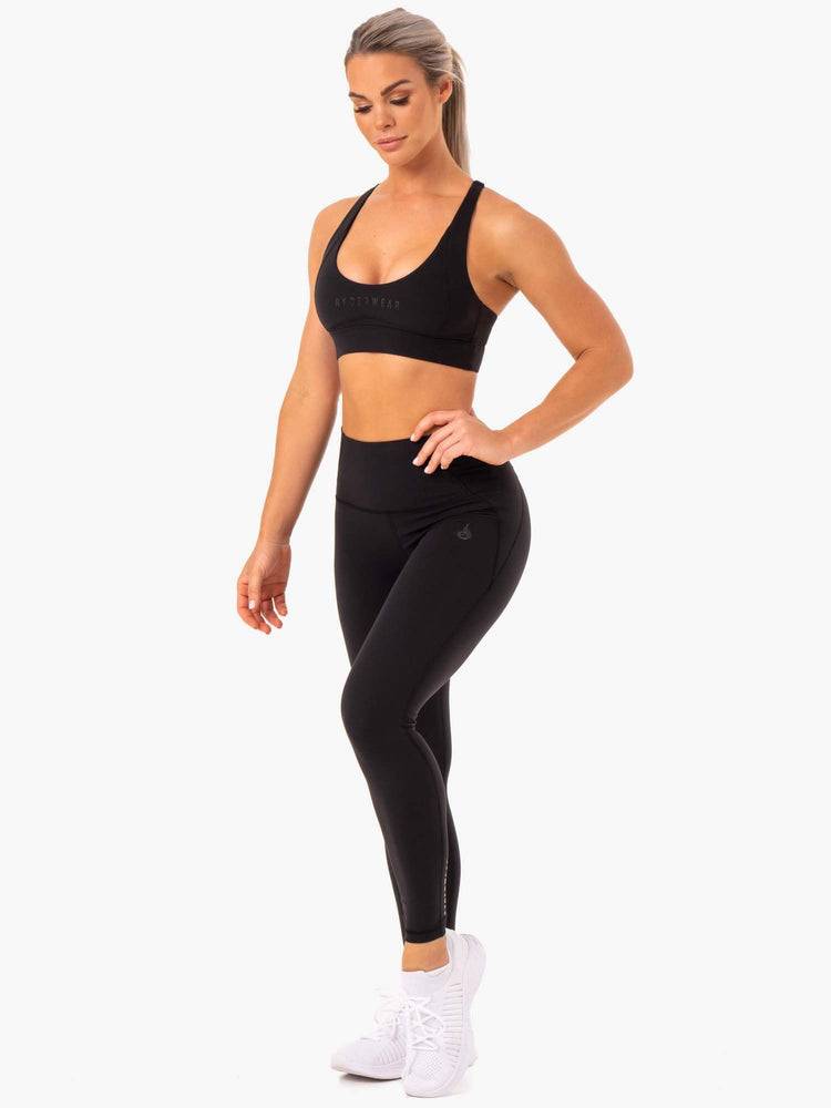 Women's Ryderwear Women Sports Bra Sola Sports Bra Black | NZ2502YU