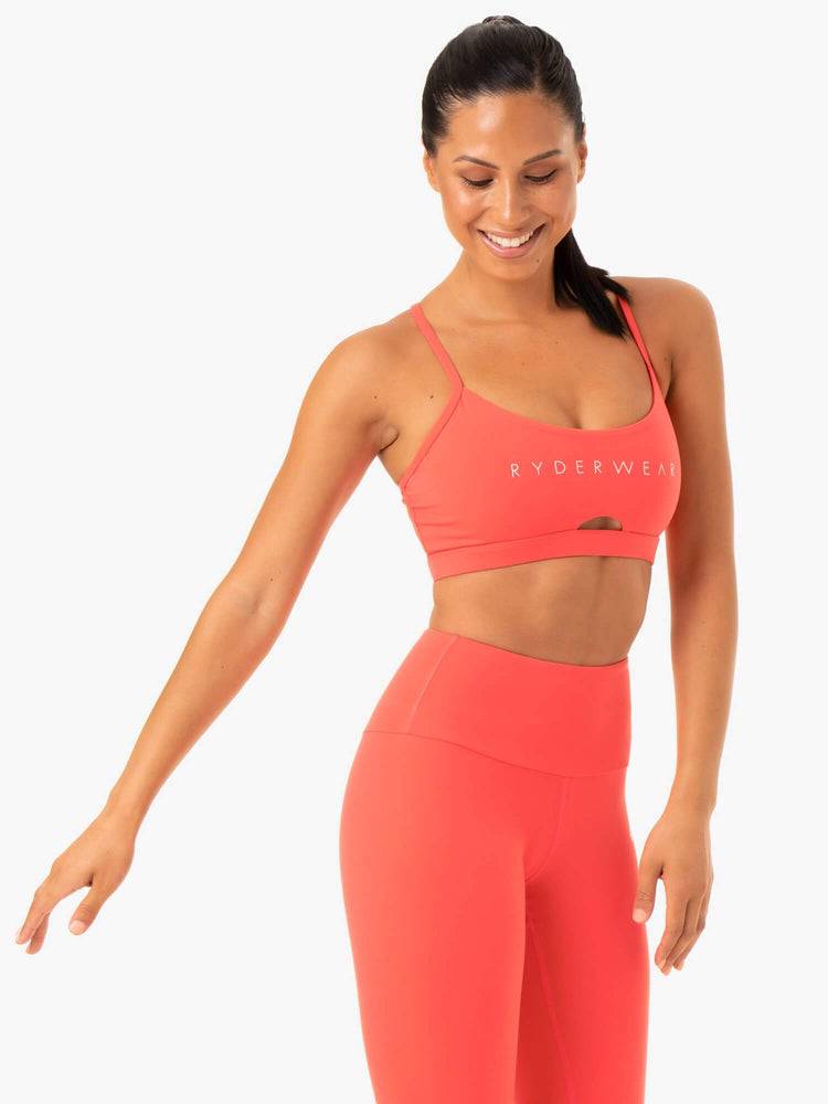 Women's Ryderwear Women Sports Bra Staples Sports Bra Coral | NZ2370IS