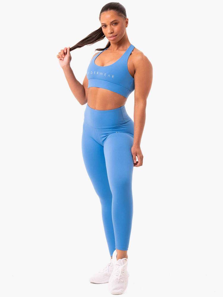 Women's Ryderwear Women Sports Bra Staples Cross Over Sports Bra Blue | NZ2388HK