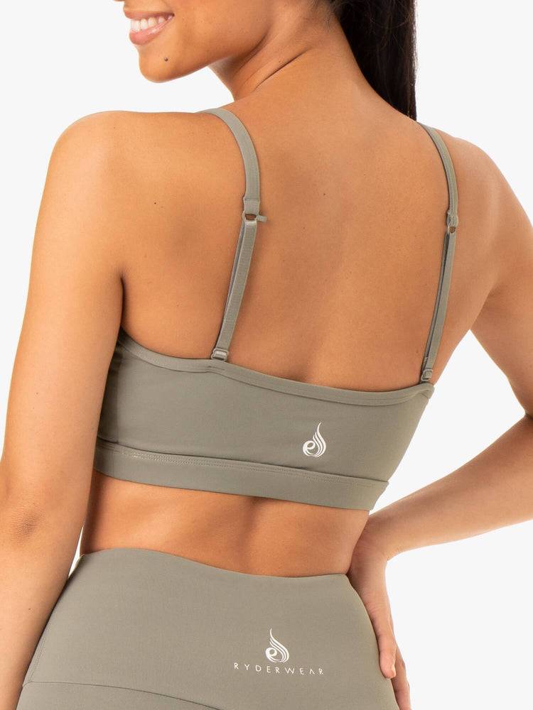 Women's Ryderwear Women Sports Bra Staples Sports Bra Khaki | NZ2428WY