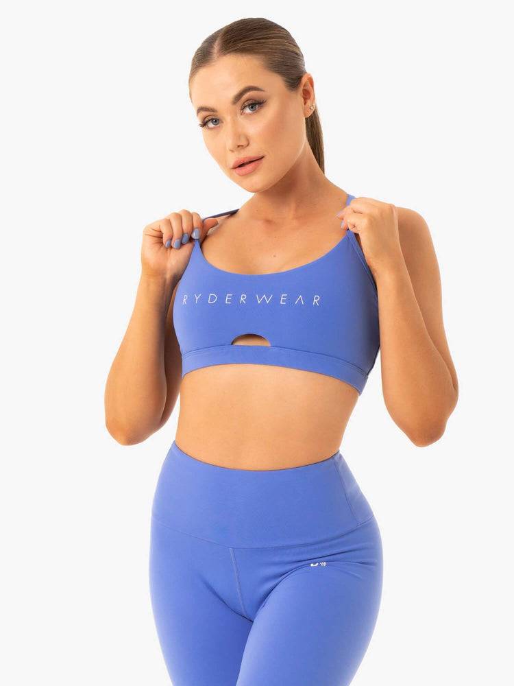 Women's Ryderwear Women Sports Bra Staples Sports Bra Iris Blue | NZ2457NB