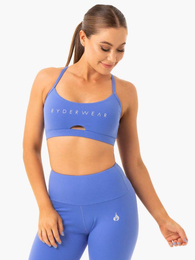 Women\'s Ryderwear Women Sports Bra Staples Sports Bra Iris Blue | NZ2457NB