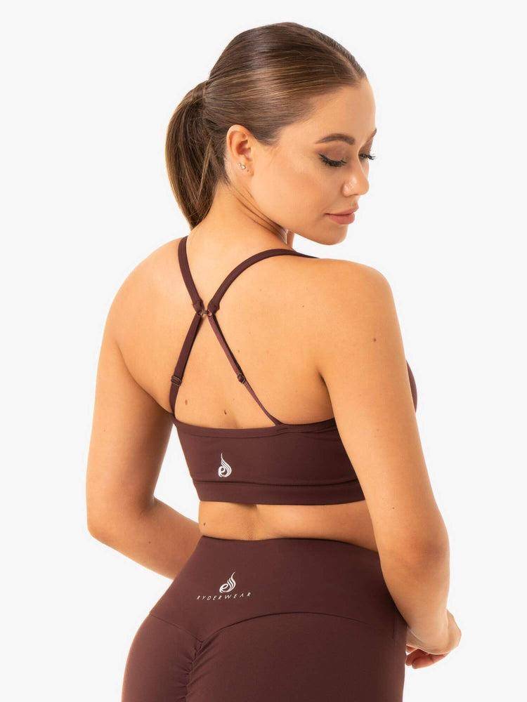 Women's Ryderwear Women Sports Bra Staples Sports Bra Chocolate | NZ2463LH