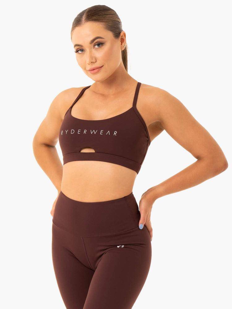 Women's Ryderwear Women Sports Bra Staples Sports Bra Chocolate | NZ2463LH