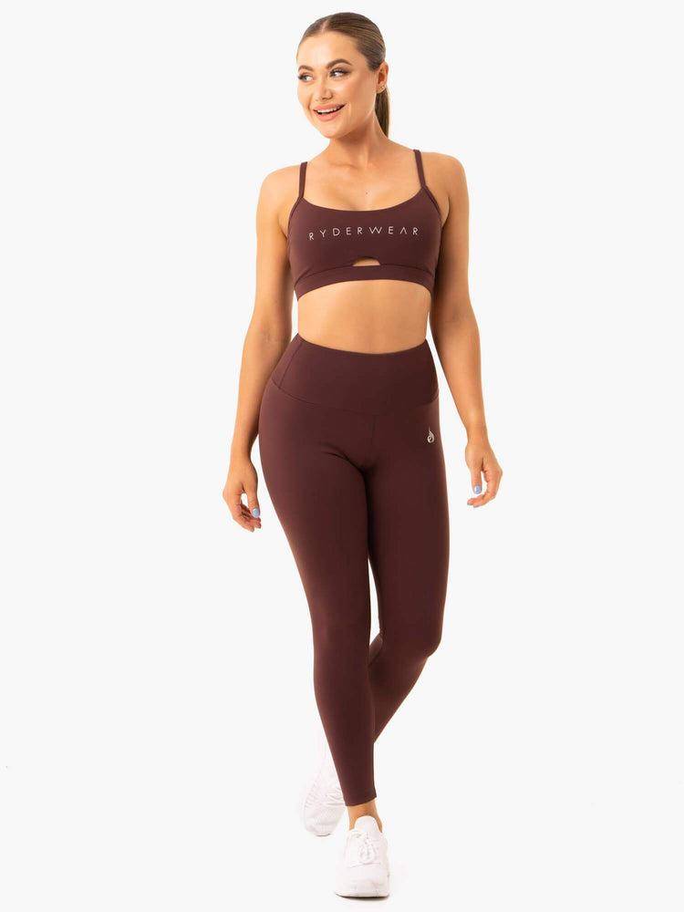 Women's Ryderwear Women Sports Bra Staples Sports Bra Chocolate | NZ2463LH