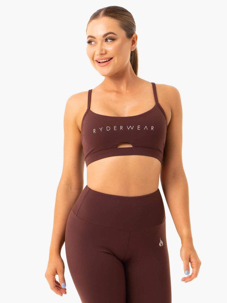 Women\'s Ryderwear Women Sports Bra Staples Sports Bra Chocolate | NZ2463LH