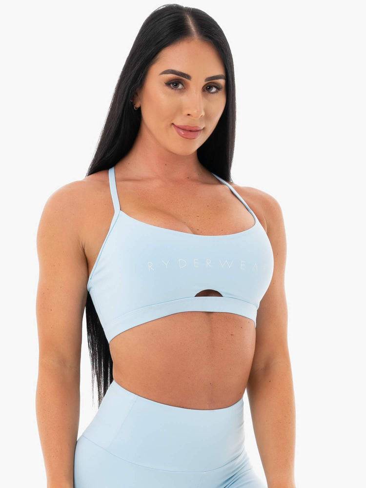 Women's Ryderwear Women Sports Bra Staples Sports Bra Sky Blue | NZ2550PQ