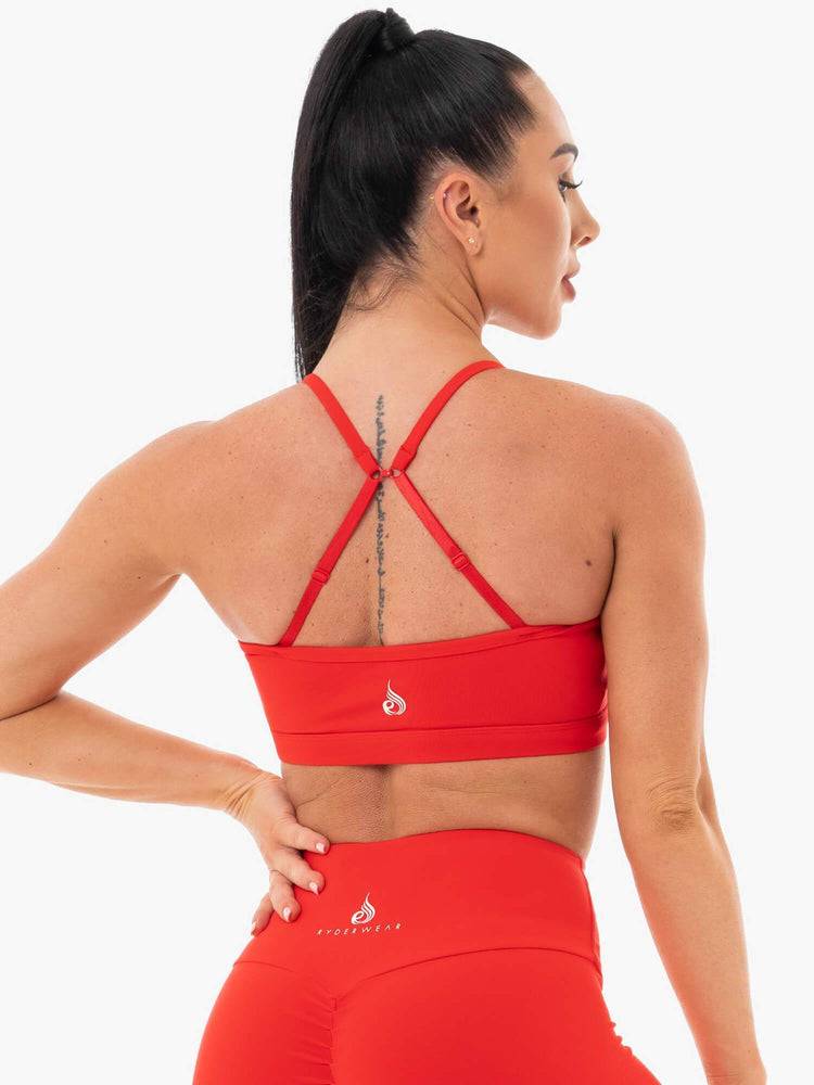 Women's Ryderwear Women Sports Bra Staples Sports Bra Red | NZ2559QZ