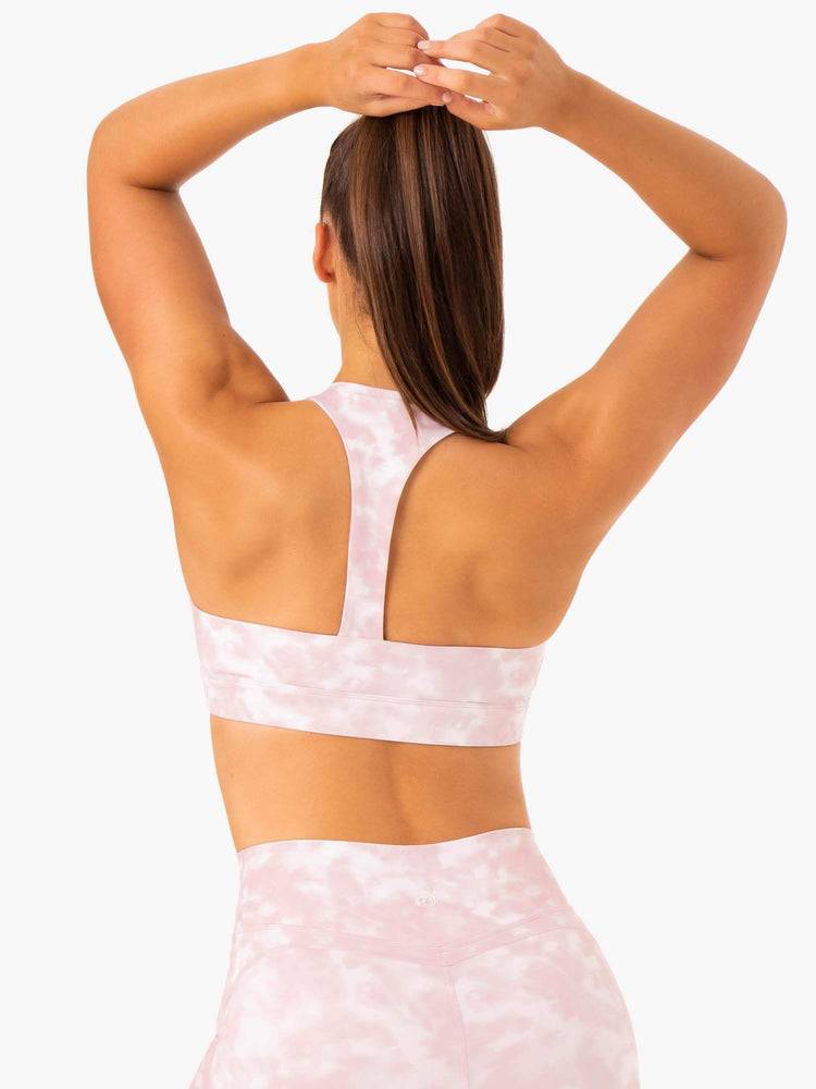 Women's Ryderwear Women Sports Bra Tie Dye Sports Bra Mauve Pink Tie Dye | NZ2443DN