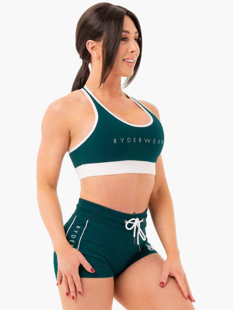 Women's Ryderwear Women Sports Bra Track Sports Bra Emerald Green | NZ2453EX