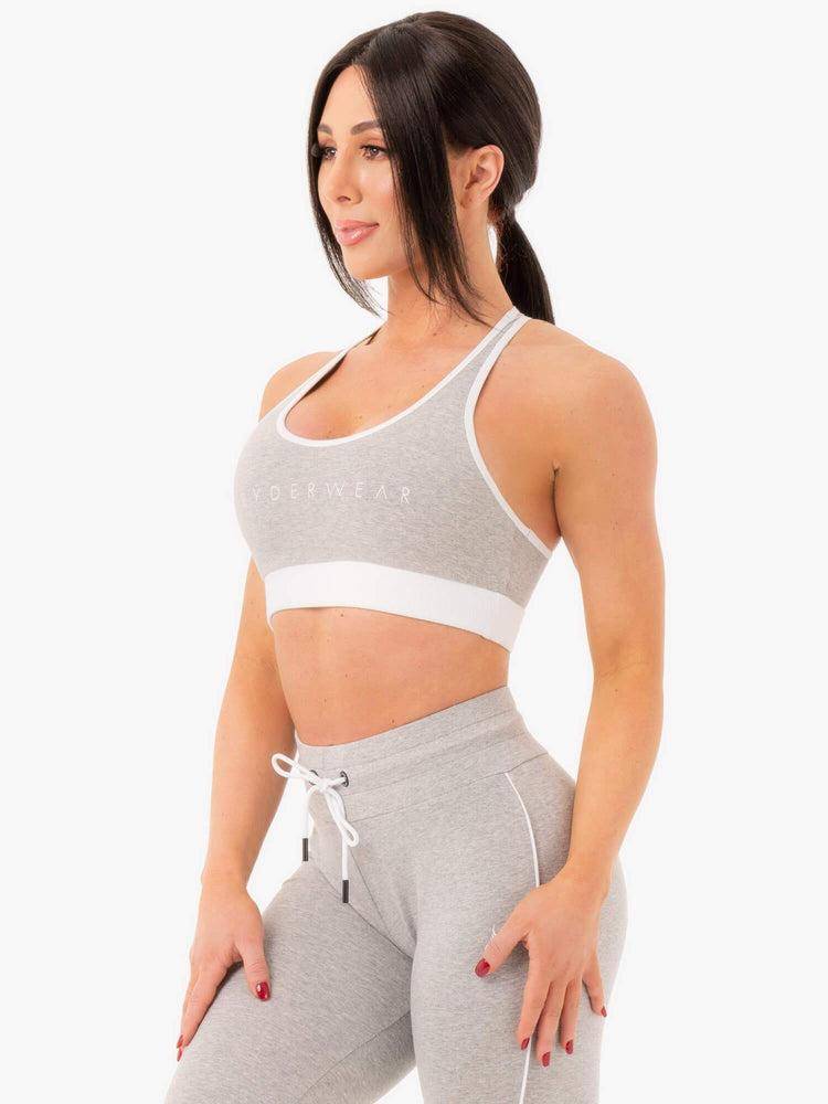 Women's Ryderwear Women Sports Bra Track Sports Bra Grey Marl | NZ2489LH