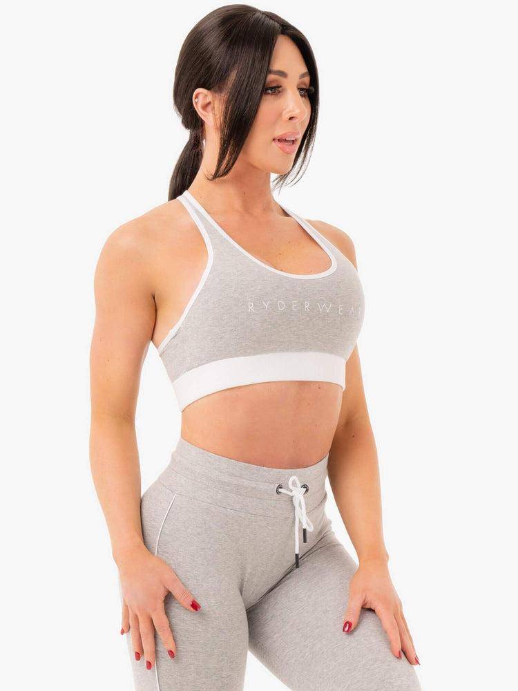 Women's Ryderwear Women Sports Bra Track Sports Bra Grey Marl | NZ2489LH