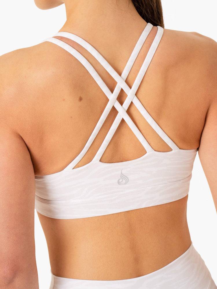 Women's Ryderwear Women Sports Bra Transform Twist Sports Bra White Zebra | NZ2228XF