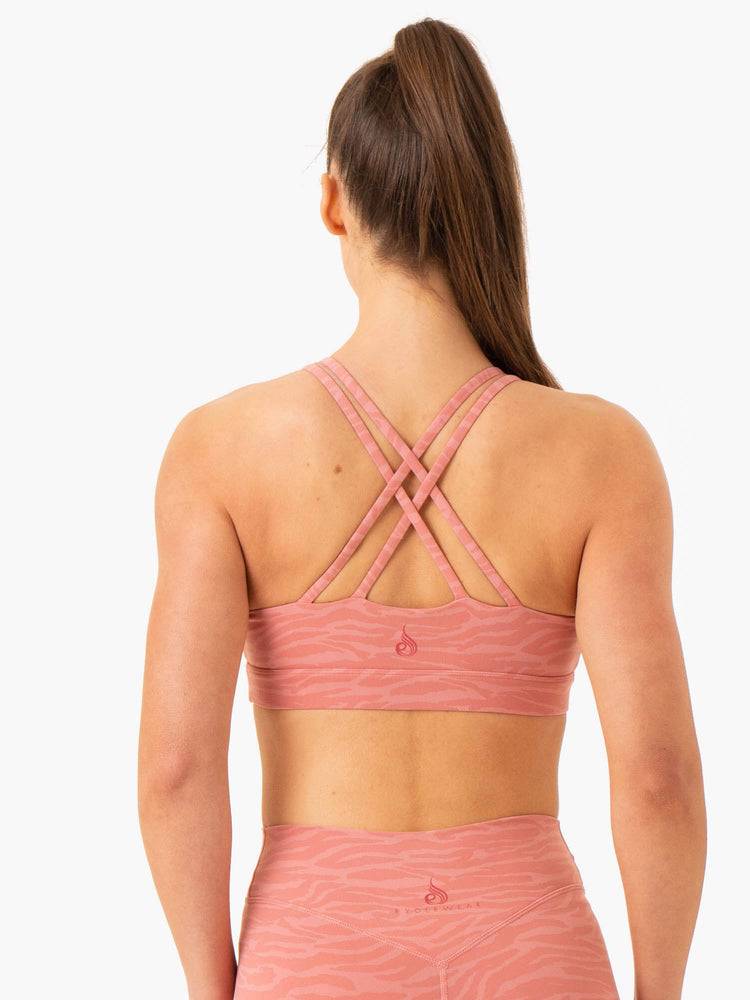 Women's Ryderwear Women Sports Bra Transform Twist Sports Bra Pink Zebra | NZ2239YU