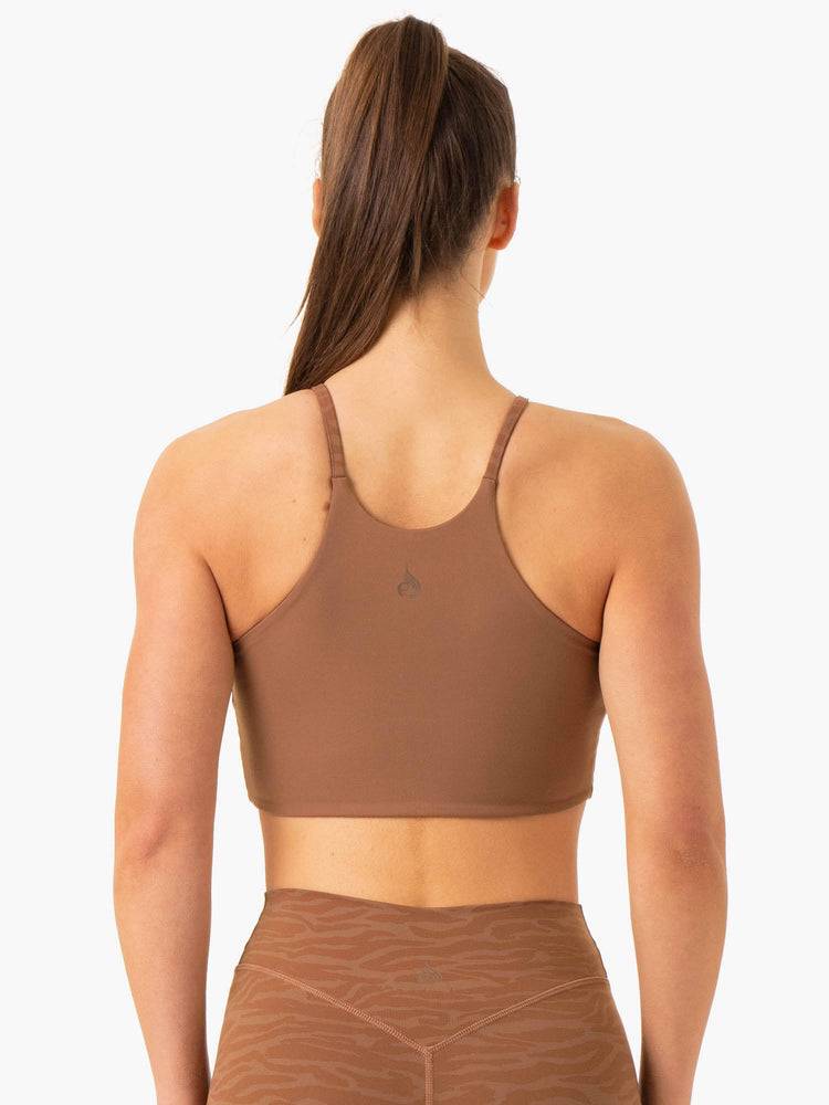 Women's Ryderwear Women Sports Bra Transform Reversible Sports Crop Sports Bra Chocolate Zebra | NZ2242OR