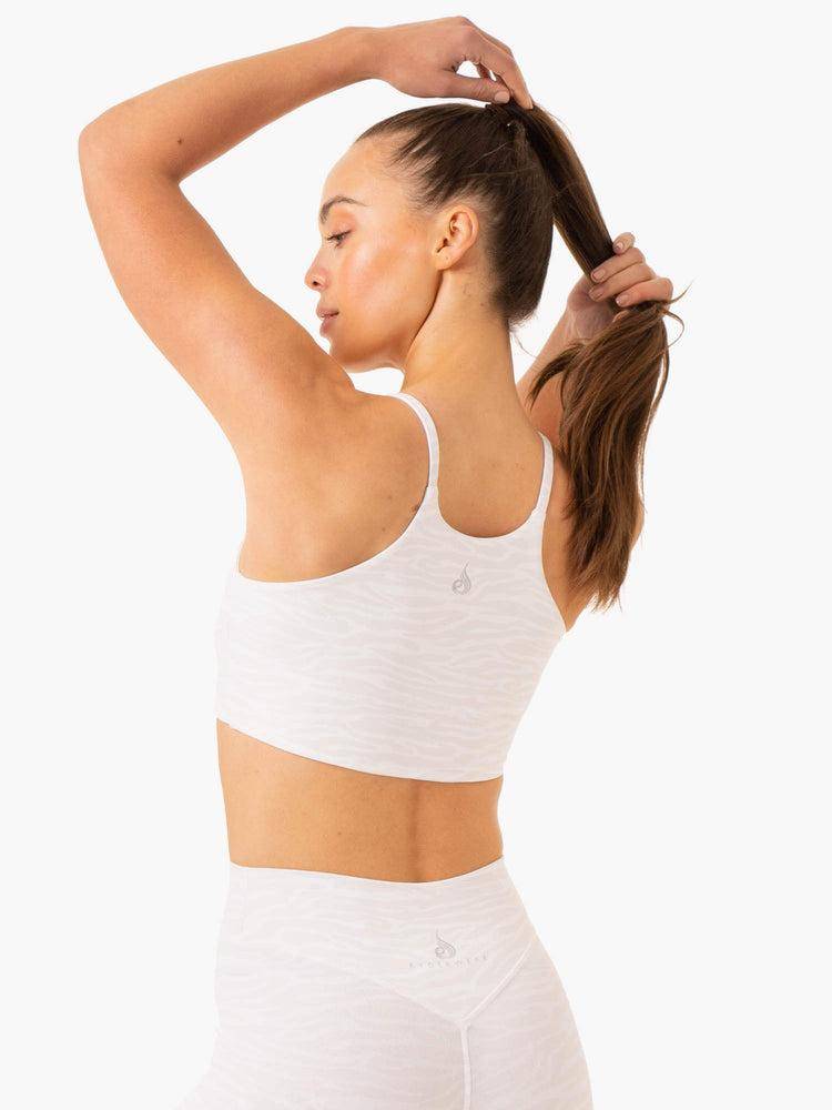 Women's Ryderwear Women Sports Bra Transform Reversible Sports Crop Sports Bra White Zebra | NZ2273FM