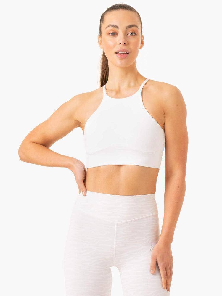 Women's Ryderwear Women Sports Bra Transform Reversible Sports Crop Sports Bra White Zebra | NZ2273FM