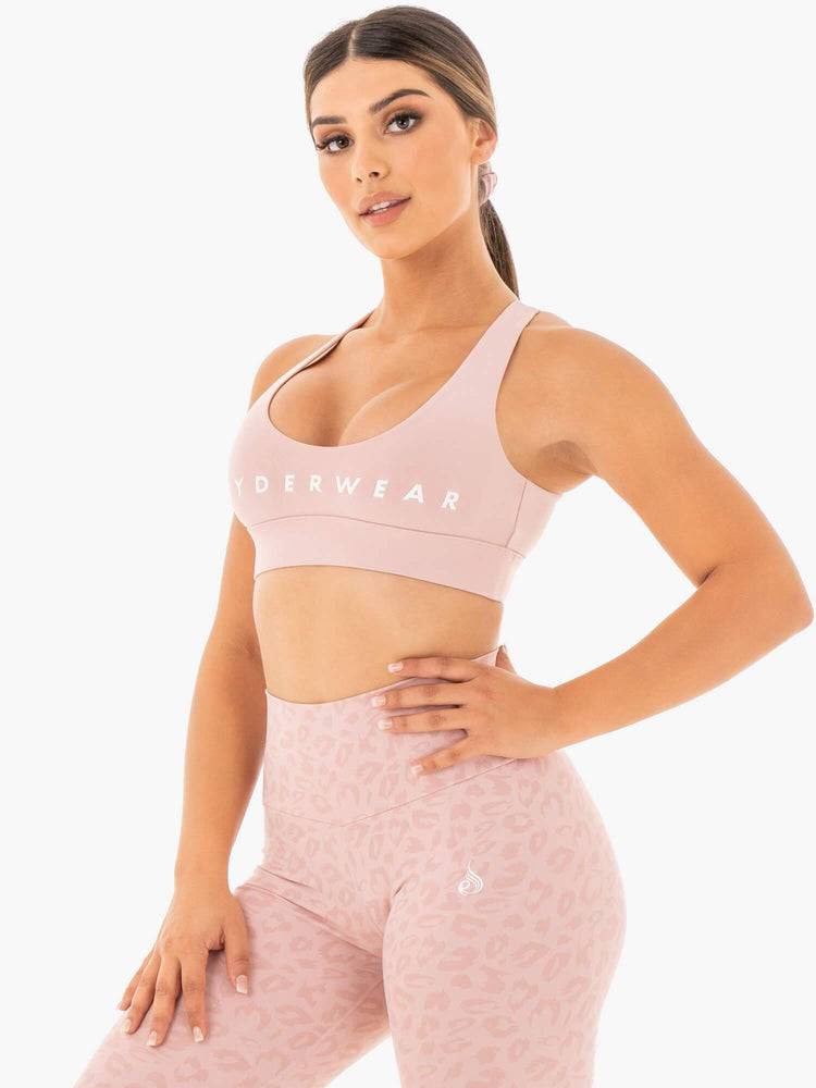 Women's Ryderwear Women Sports Bra Wild Cross Over Sports Bra Blush | NZ2378MA