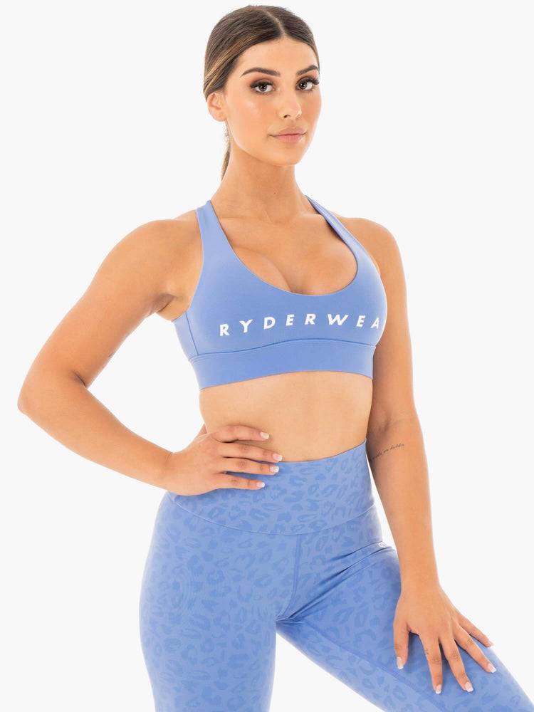 Women's Ryderwear Women Sports Bra Wild Cross Over Sports Bra Blue | NZ2383XF