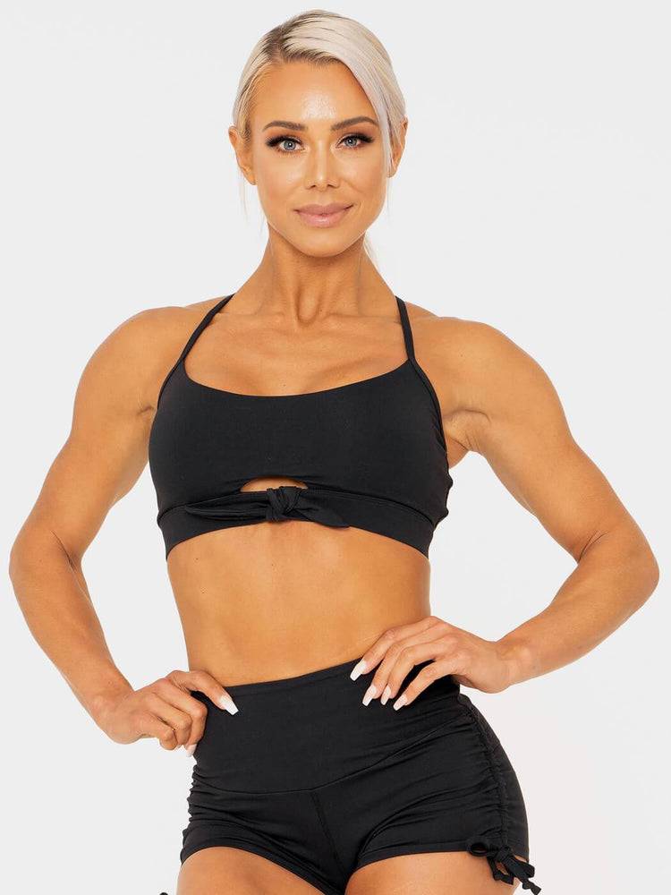 Women's Ryderwear Women Sports Bra Wild Tied Up Sports Bra Black | NZ2477TV